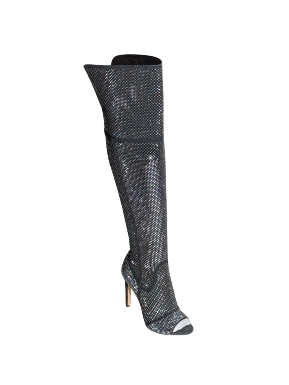 Vince Camuto Kamorina Sparkly Mesh Over Knee Boots Rhinestone Embellishment